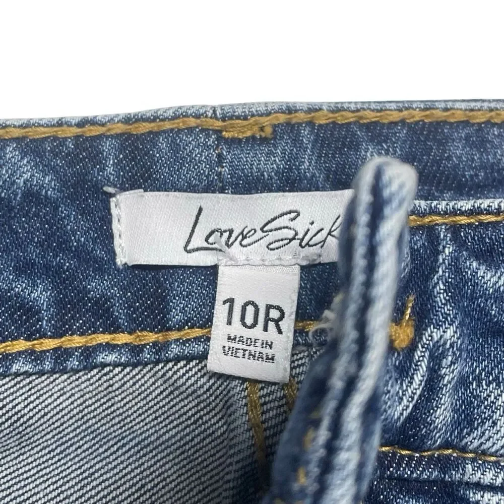 Torrid Love Sick Button Fly Straight Cut Contrast Wash Jeans